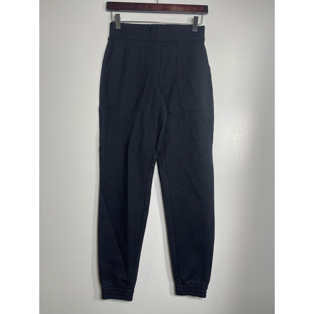 SPANX The Perfect Pant Jogger Small Black Ponte Knit Casual Comfort Lounge